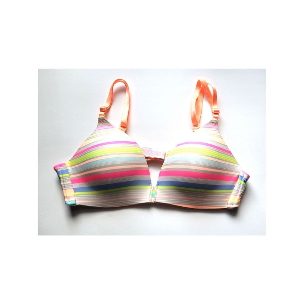 NEW Victoria's Secret Wireless Bra. Hawaiian Stripe. New No Tag. Bra Size 36A